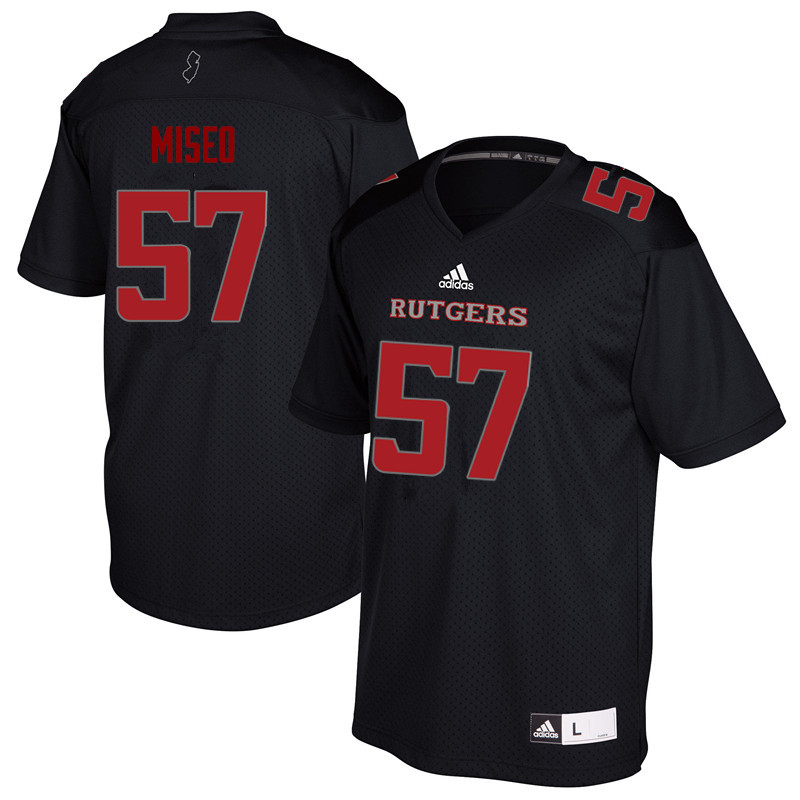 Men #57 Zach Miseo Rutgers Scarlet Knights College Football Jerseys Sale-Black